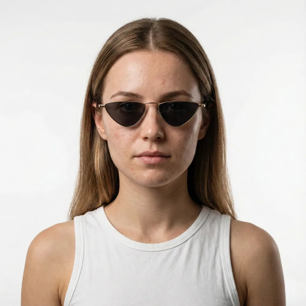 Thin cat-eye metal sunglasses by HARO Eyewear — Hyères Palmiers editorial