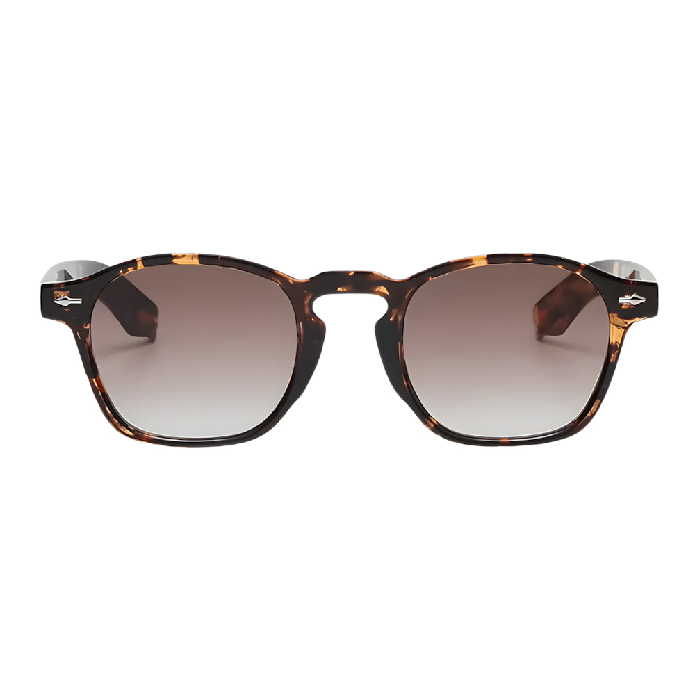 Oversized square sunglasses with tortoise frame and gradient lenses, front view — HARO Riviera 1962